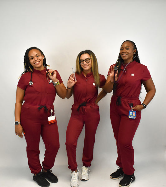 Nurse Bae Burgundy Jumpsuit