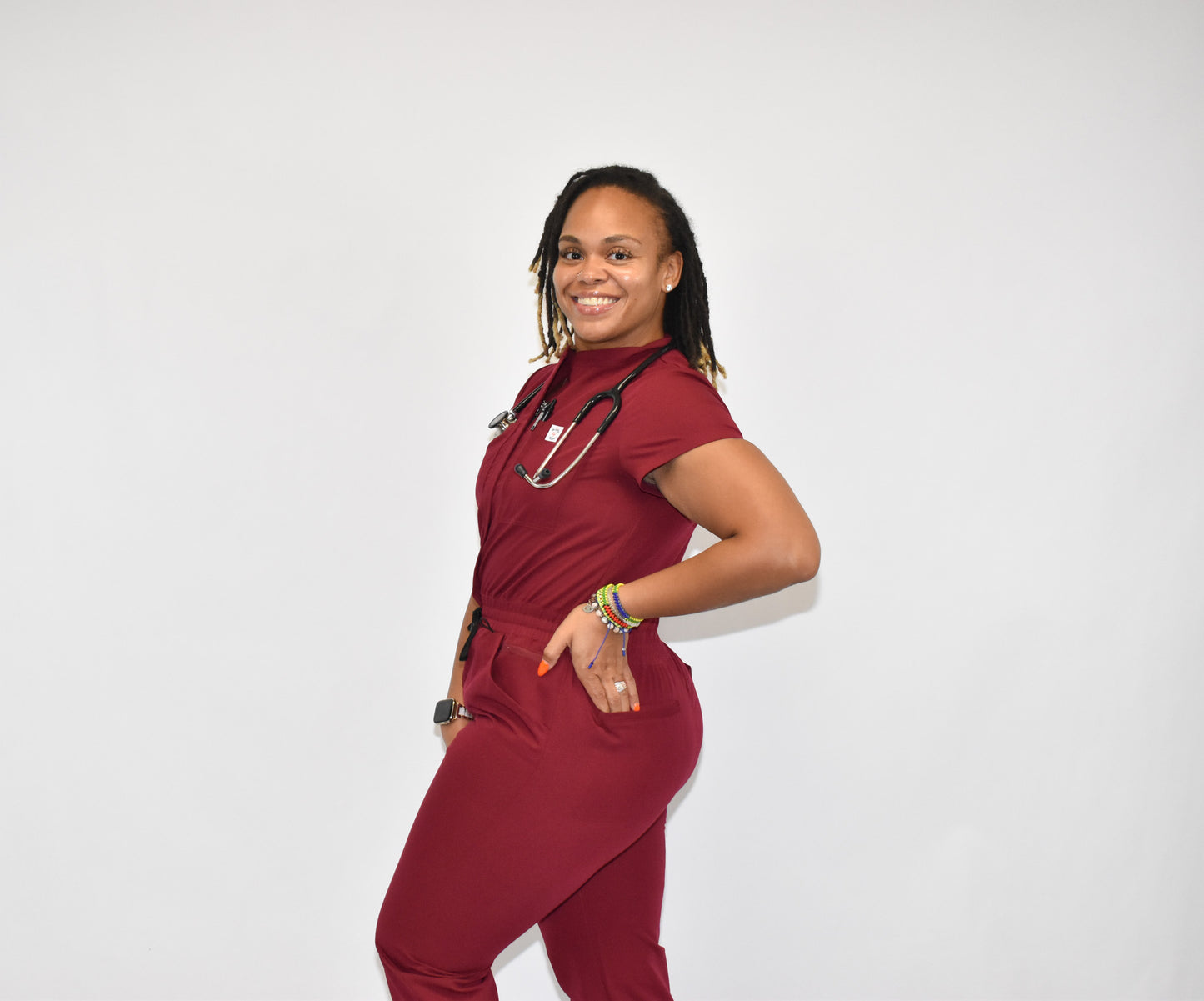 Nurse Bae Burgundy Jumpsuit